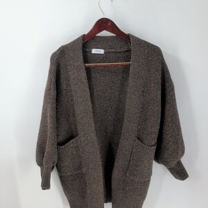 Lilyful Outdoor Open Front Classic Modern Cardigan Sweater Brown Size Medium